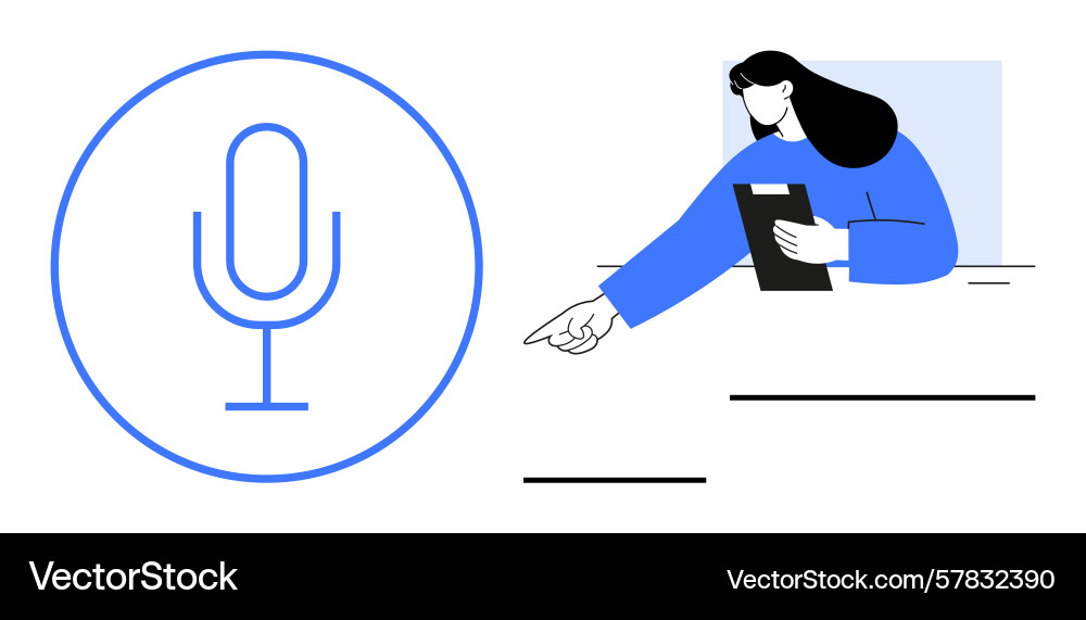Voice command and hands-on interaction for task Vector Image