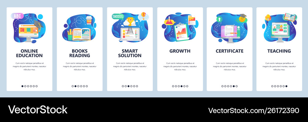 Website and mobile app onboarding screens vector image