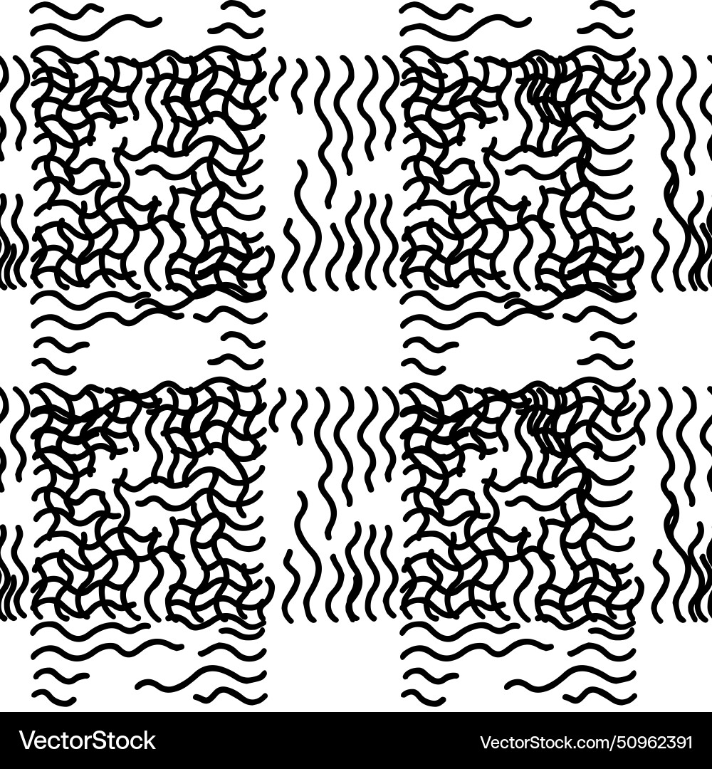 Abstract wavy and curly lines pattern vector image