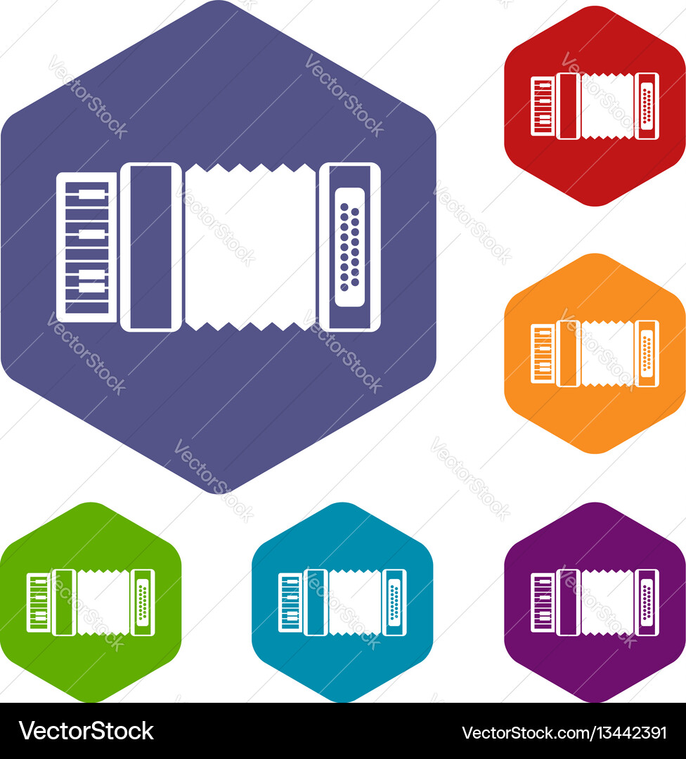 Accordion icons set Accordion icons set vector image