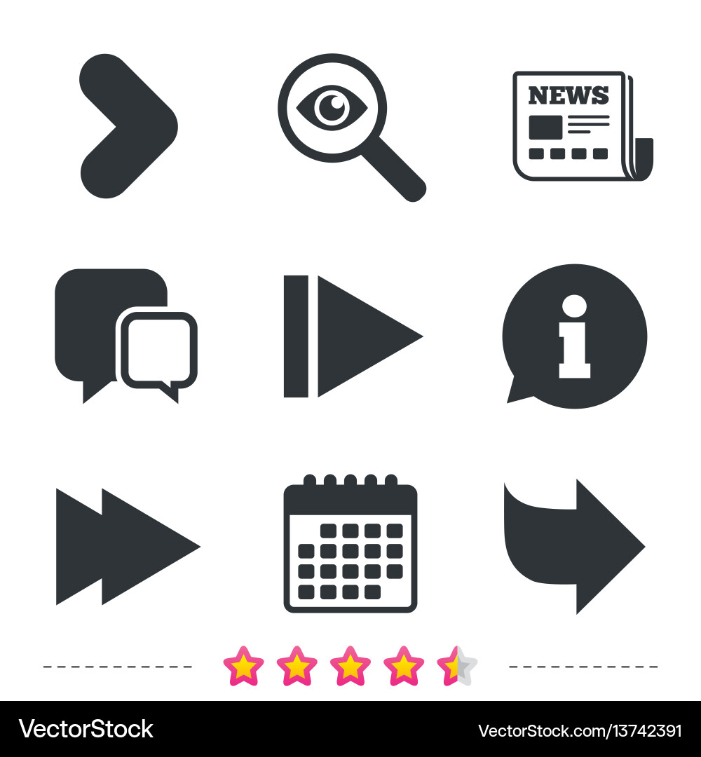 Arrow icons next navigation signs symbols Arrow icons next navigation signs symbols vector image