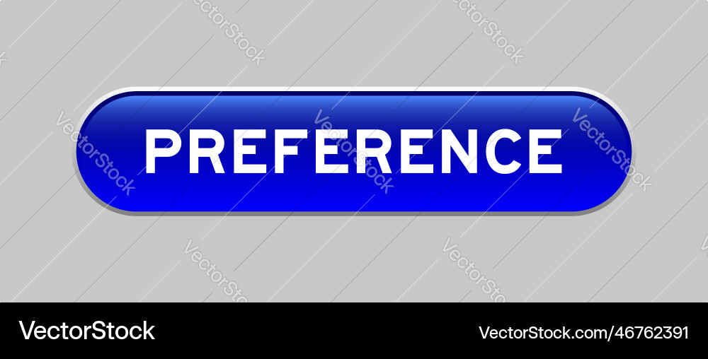 Blue color capsule shape button with word Blue color capsule shape button with word vector image