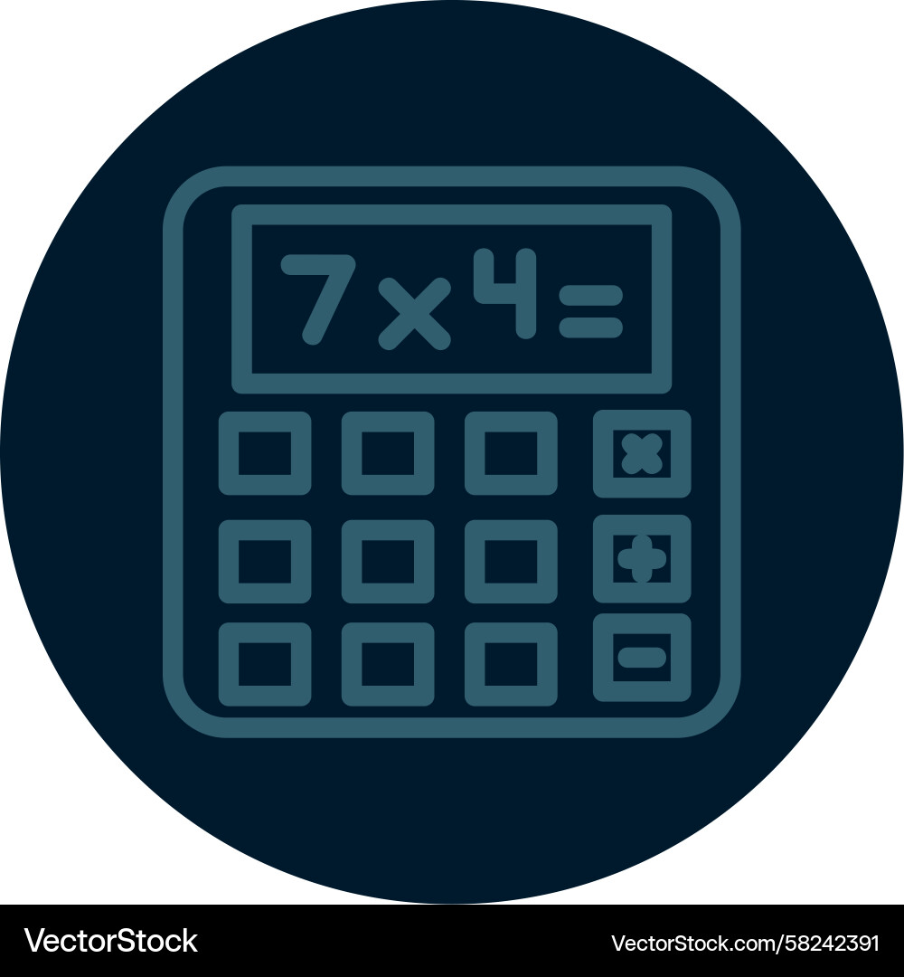 Calculus Line Icon - Mathematical Concepts Vector Image