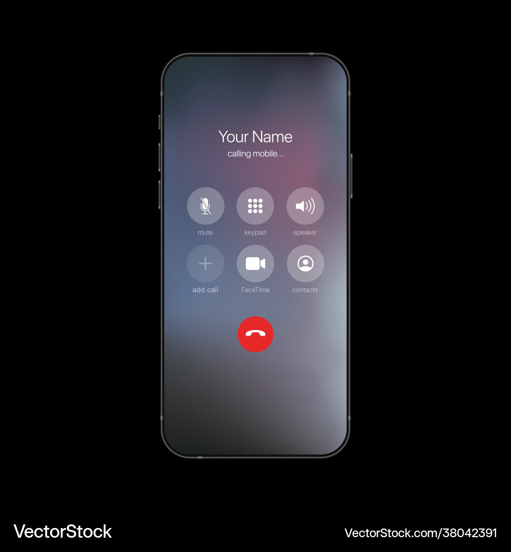 Calling screen interface mobile call Calling screen interface mobile call vector image