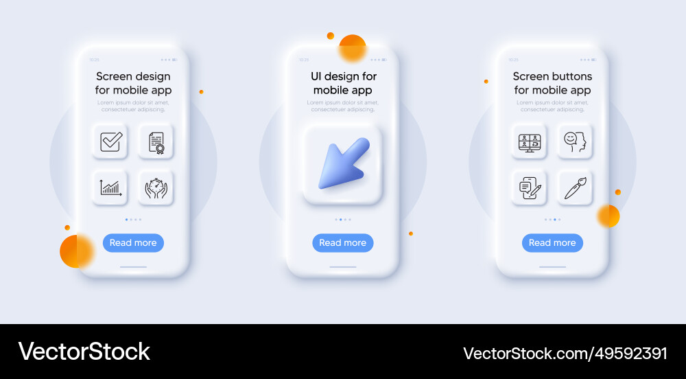 Checkbox timer and graph line icons pack for web Checkbox timer and graph line icons pack for web vector image