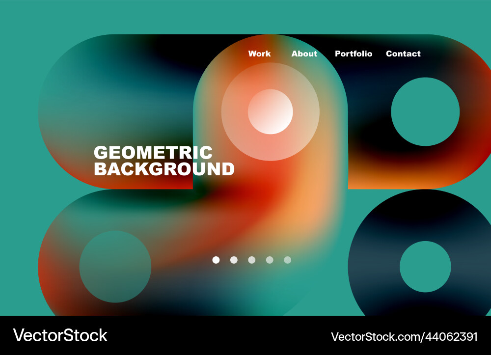 Circles and round shapes landing page abstract Circles and round shapes landing page abstract vector image
