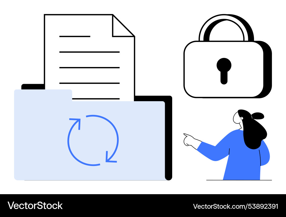 Data management and security with document syncing Data management and security with document syncing vector image