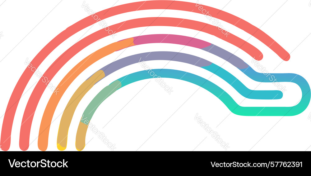 Flowing rainbow lines icon for dynamic progress vector image