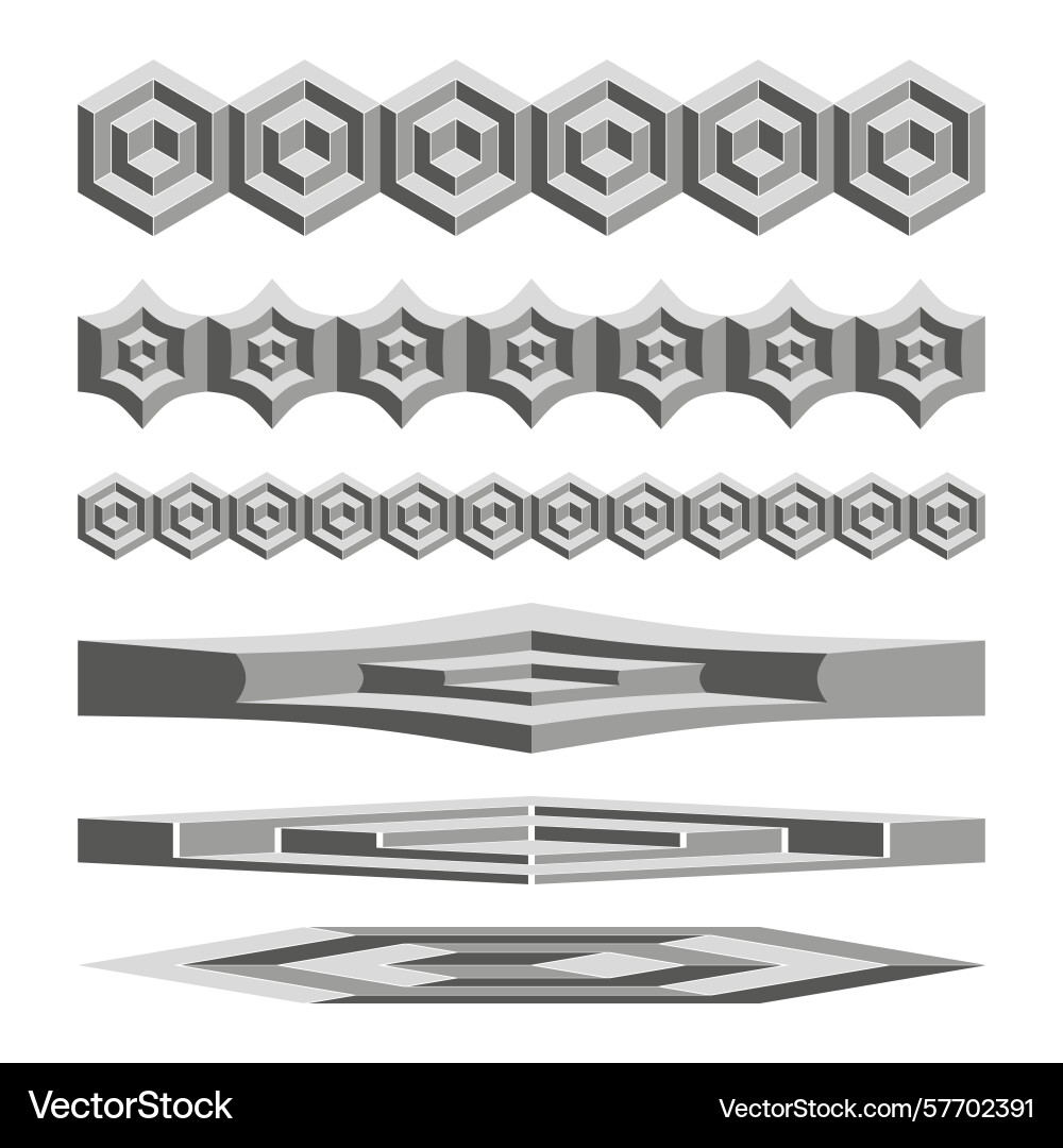 Geometric border pattern abstract volume shape Geometric border pattern abstract volume shape vector image