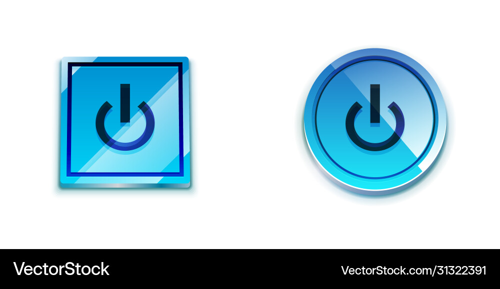 Glossy power web button icon Glossy power web button icon vector image