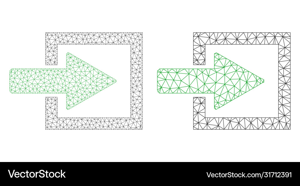 Import arrow icon - triangular mesh Import arrow icon - triangular mesh vector image