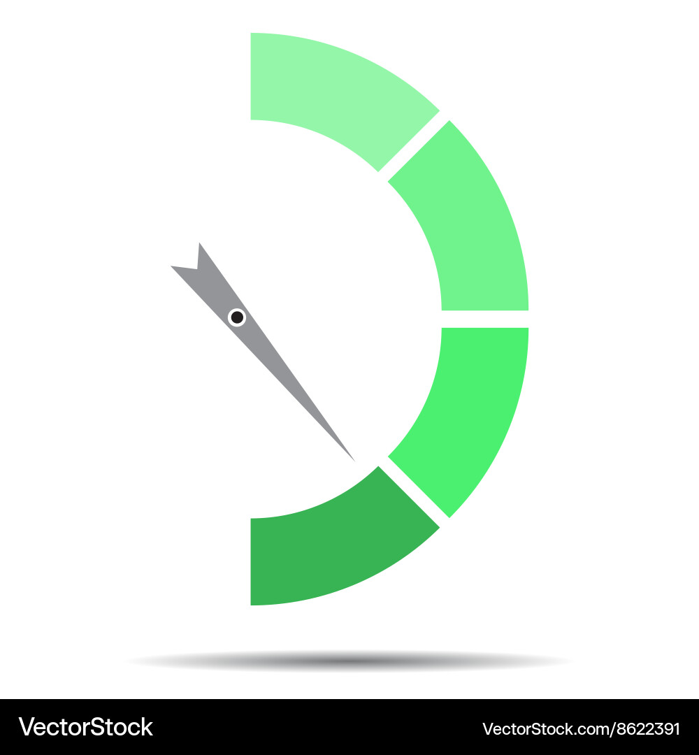 Indicator green with pointer needle Vector Image