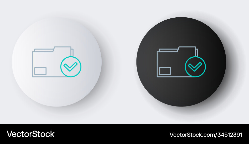 Line document folder and check mark icon isolated Line document folder and check mark icon isolated vector image