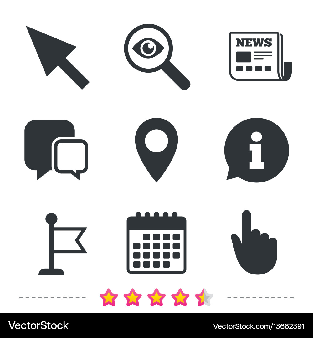 Maus Cursor Symbol Hand oder Flag Pointer Symbole Maus Cursor Symbol Hand oder Flag Pointer Symbole vektorbild