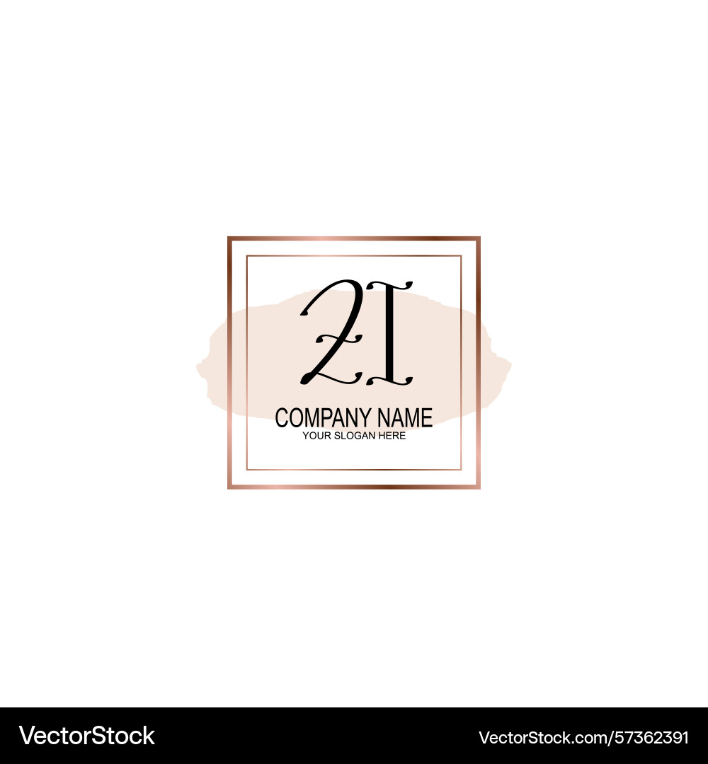 Minimalist handwritten zi initial logos with soft Minimalist handwritten zi initial logos with soft Vector Image