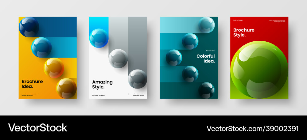 Minimalistic realistic balls leaflet template Vector Image