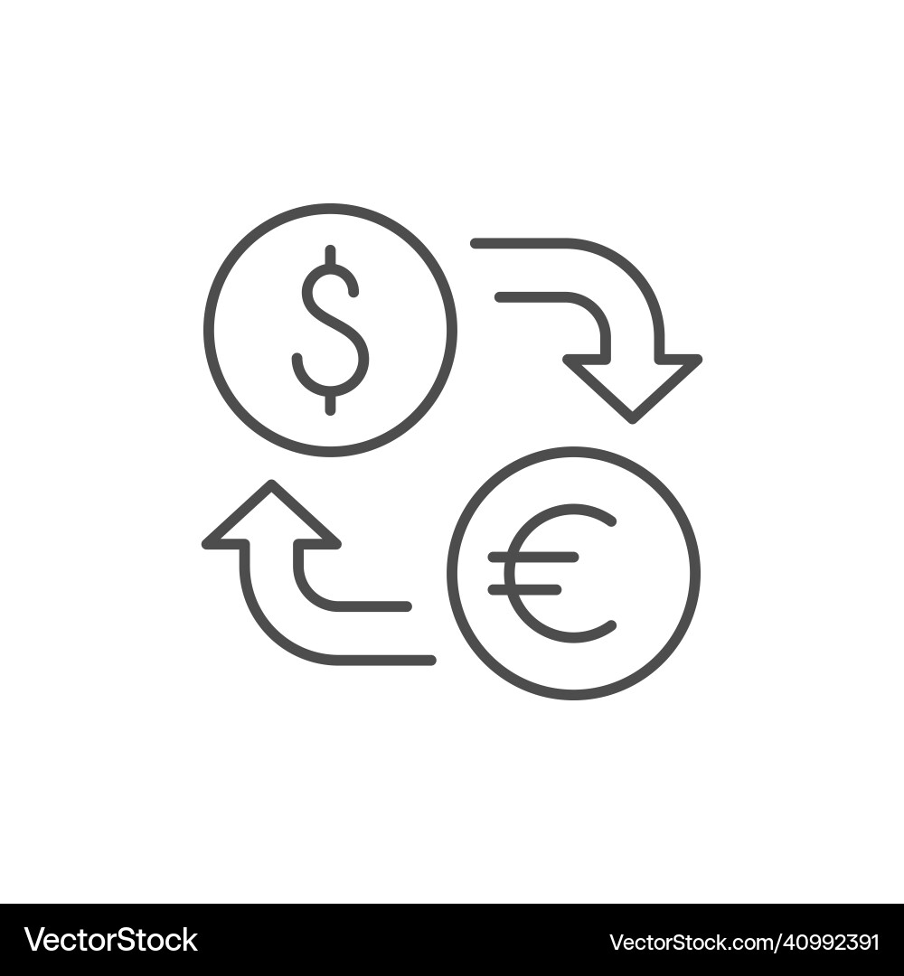 Money exchange line outline icon Money exchange line outline icon vector image