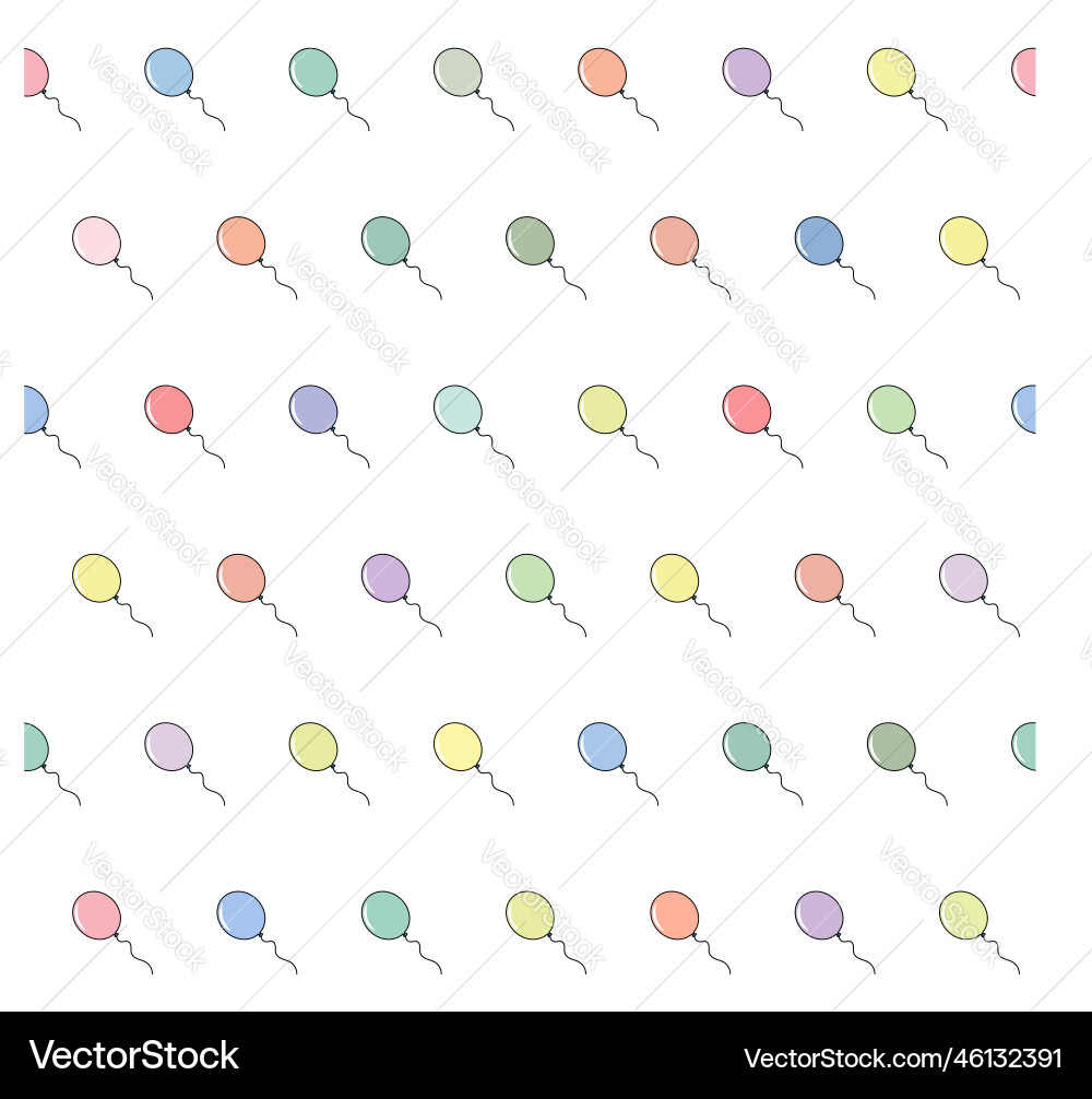 Pastel color balloon floating flying with string Pastel color balloon floating flying with string vector image