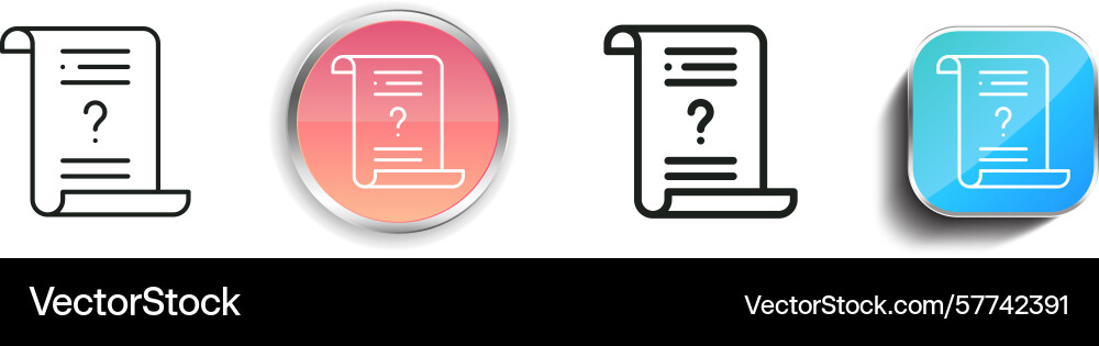 Question icon thin linear regular and button Question icon thin linear regular and button vector image