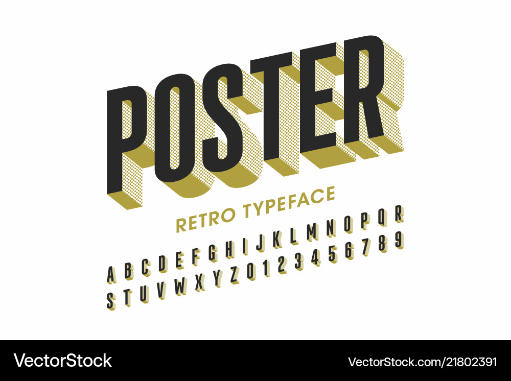 Retro style font design alphabet letters