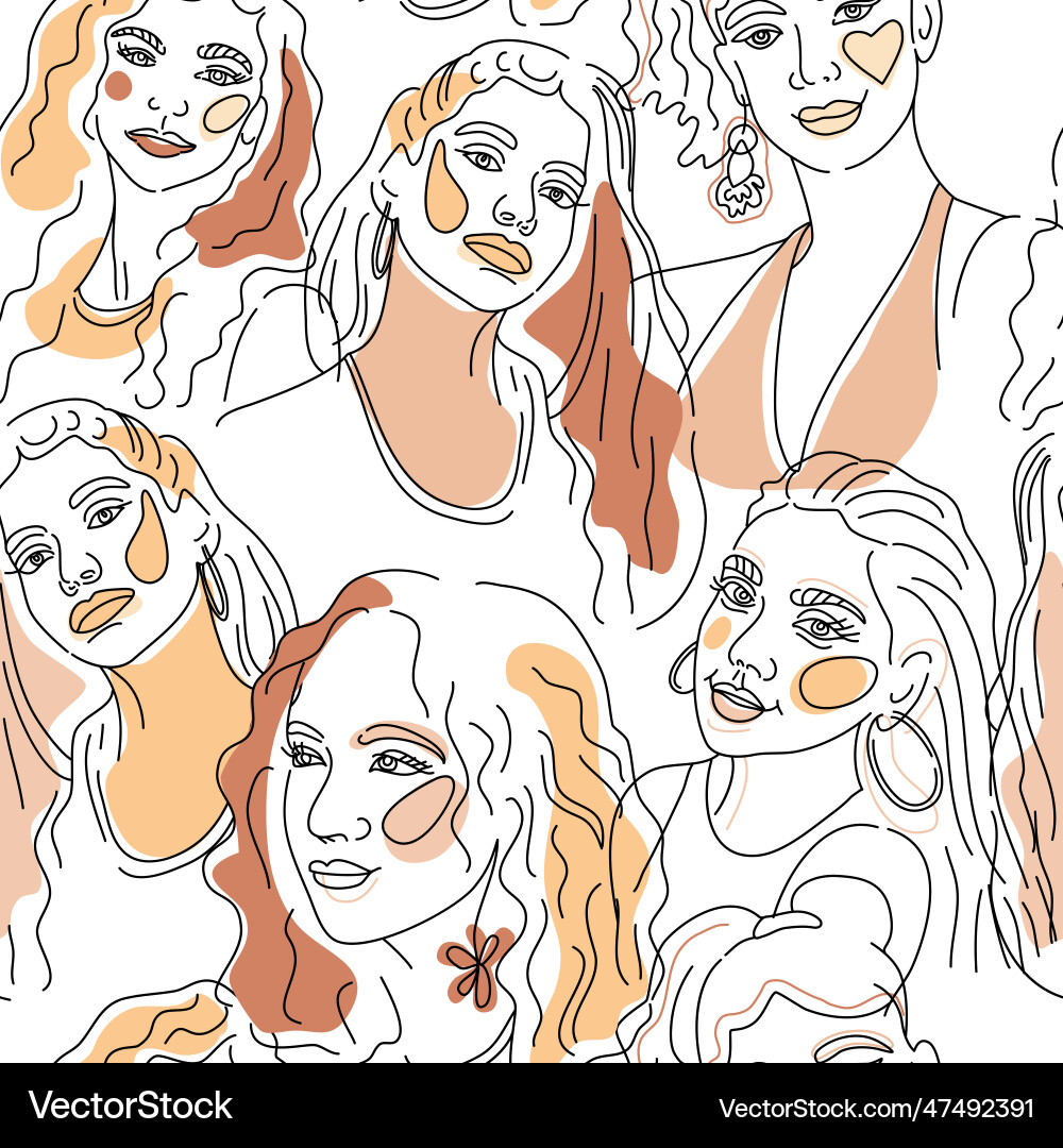 Seamless pattern continuous line art Seamless pattern continuous line art vector image