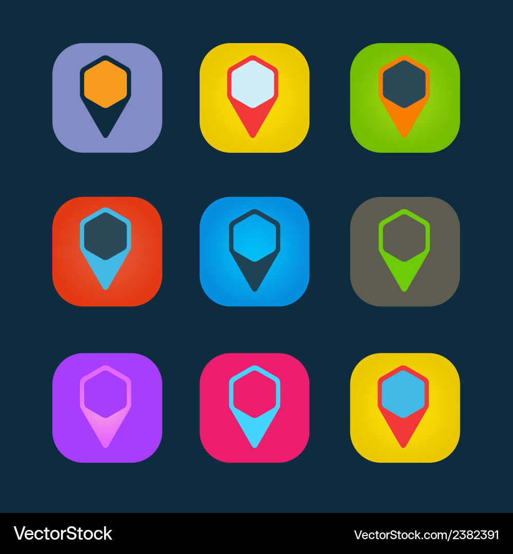 Set of colored icons to indicate the empty space Vector Image