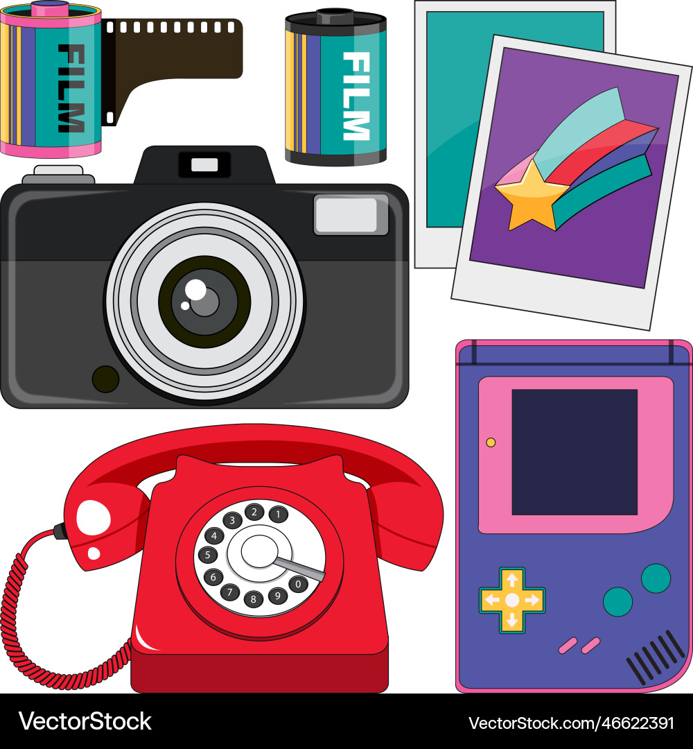 Set of retro object Vector Image