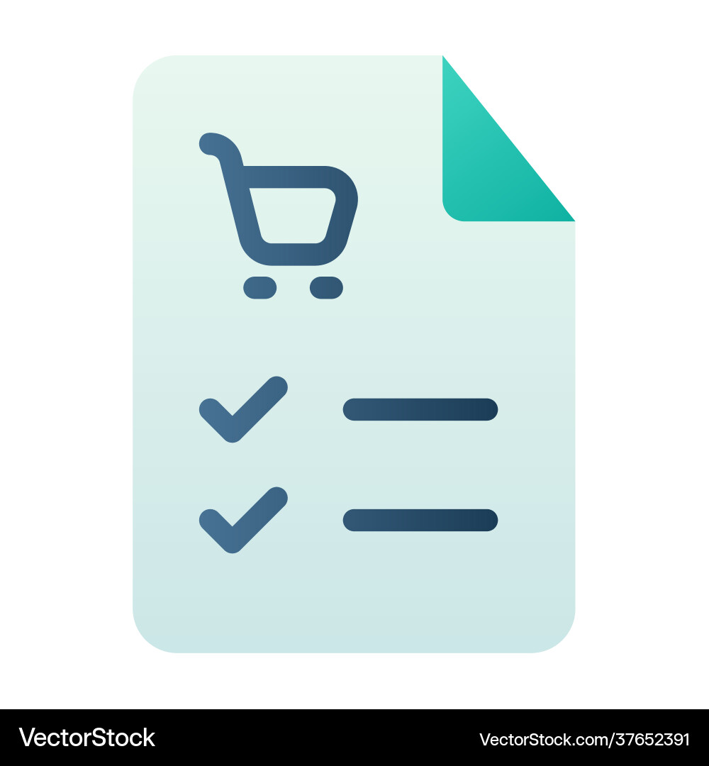 Shopping list order checked single isolated icon vector image