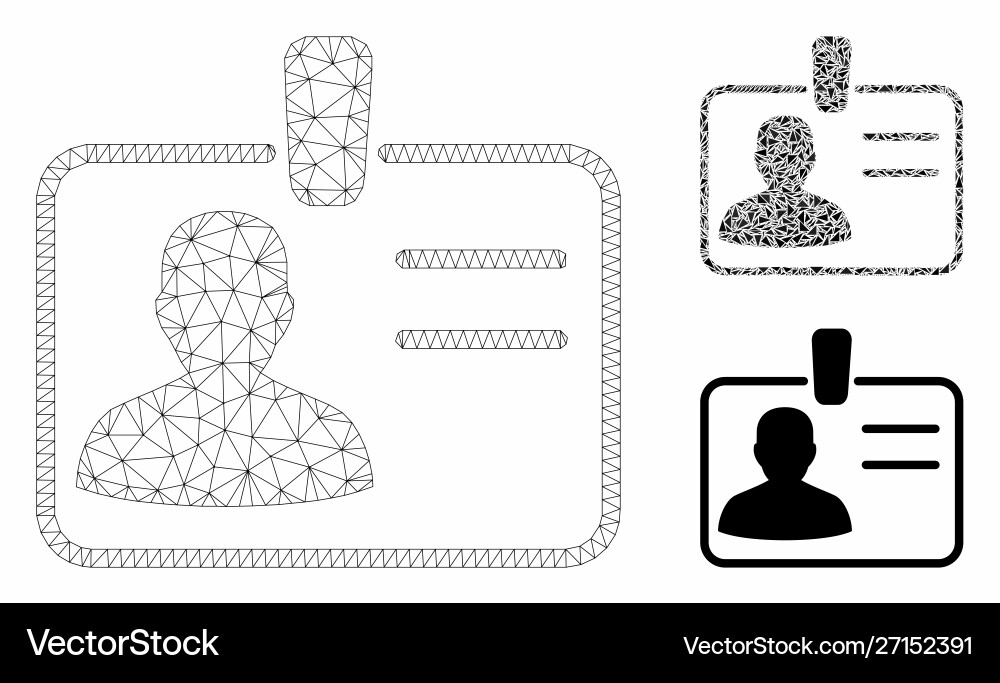 User badge mesh carcass model and triangle User badge mesh carcass model and triangle vector image