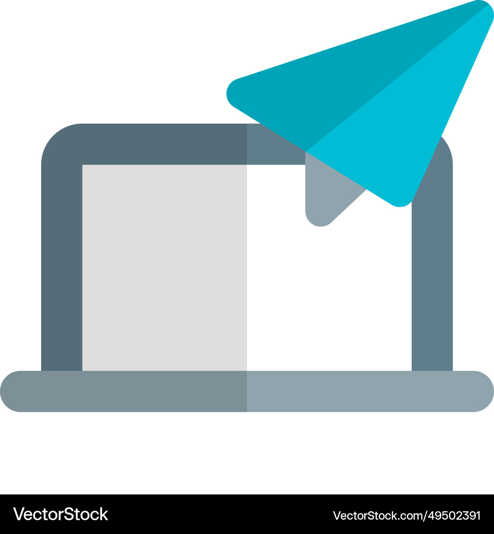 Using laptop to send an email or message vector image