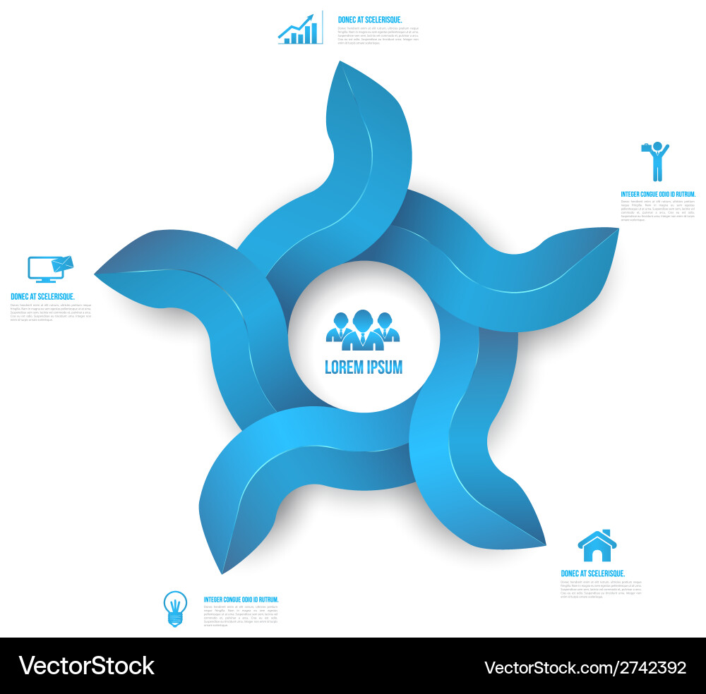 3D Circular Arrows - Workflow Diagram vector image