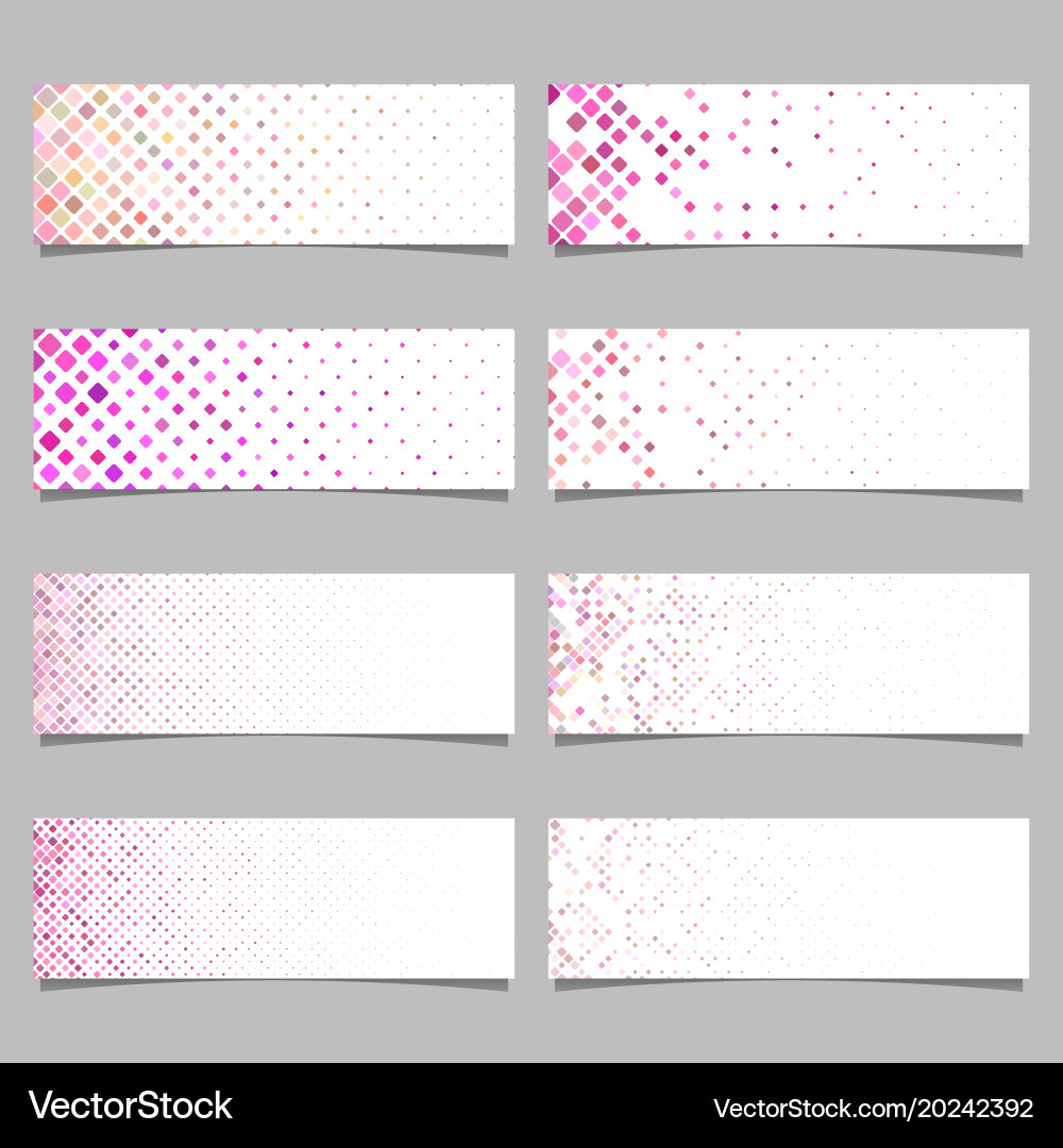 Abstract rounded square mosaic pattern banner vector image