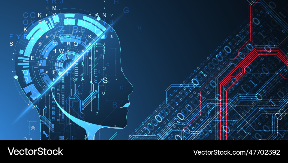 Artificial intelligence technical background Artificial intelligence technical background vector image