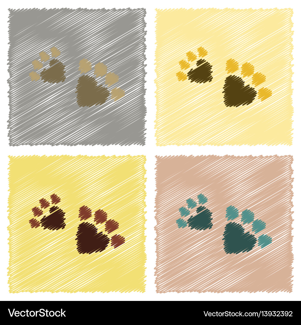 Assembly flat shading style icons cat tracks Vector Image