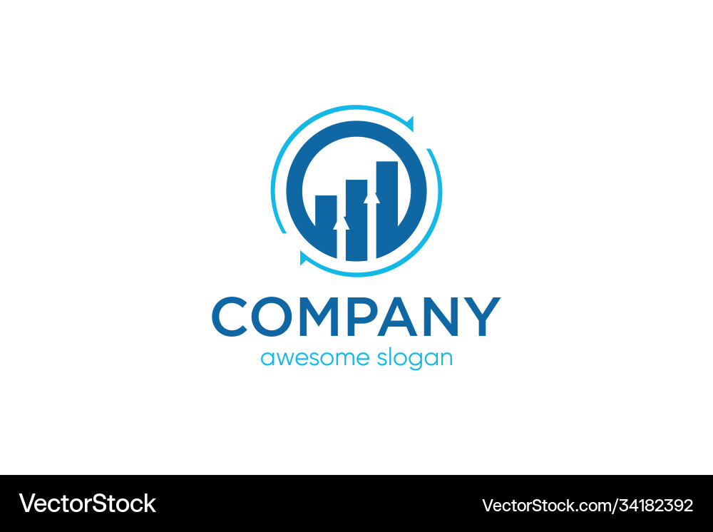 Bar chart with up arrow concept vector image