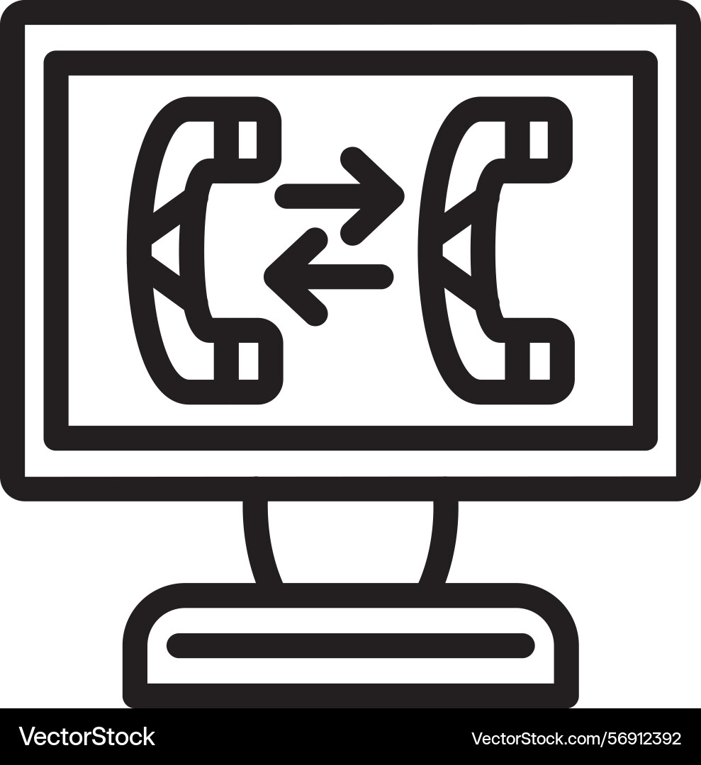 Call transfer linear style icon design Vector Image