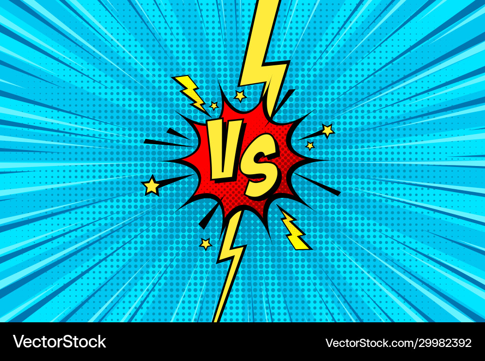Cartoon comic background fight versus comics Cartoon comic background fight versus comics vector image
