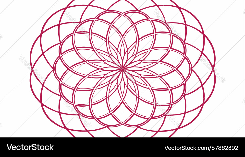 Complex interlocking circles for abstract vector image