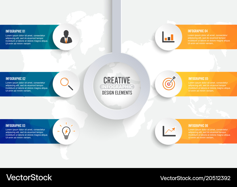 Data Process Chart - Infographic Template vector image