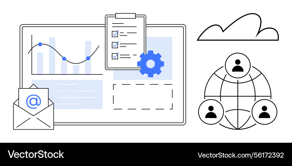 Digitale Workflow-Visualisierung mit Analytik Digitale Workflow-Visualisierung mit Analytik vektorbild