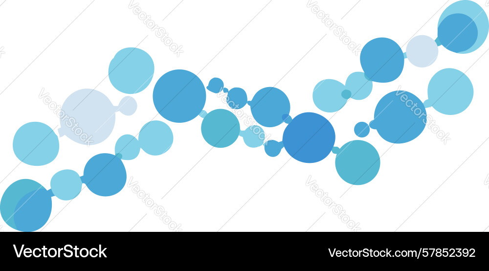 Dynamic flow of blue bubbles symbolizing data vector image