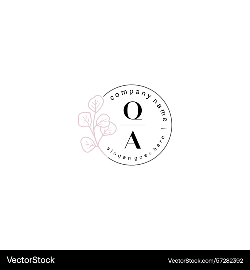 Elegant floral initial logo designs qa monogram Vector Image