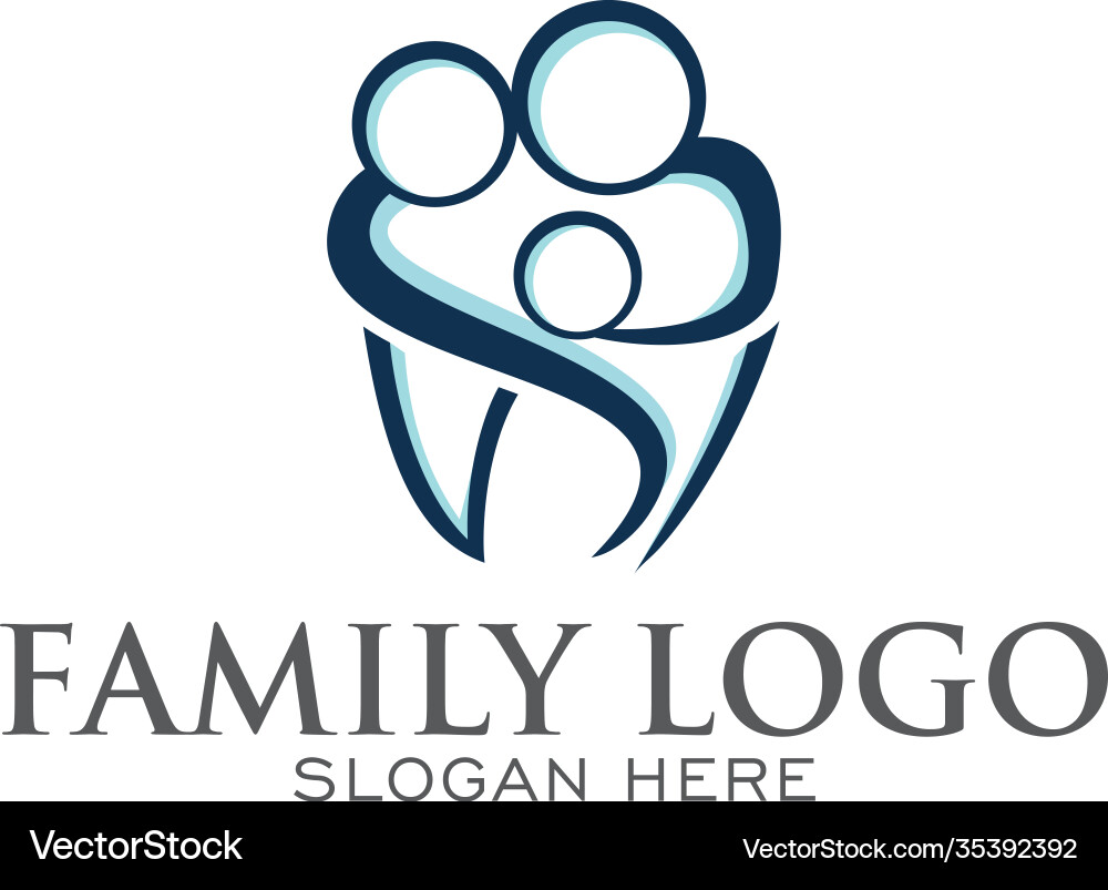 Family Dental Logo Template – Royalty-Free Vector | VectorStock, image size:1000x803