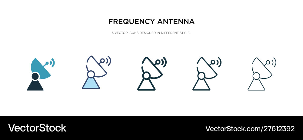 Frequency antenna icon in different style two Vector Image