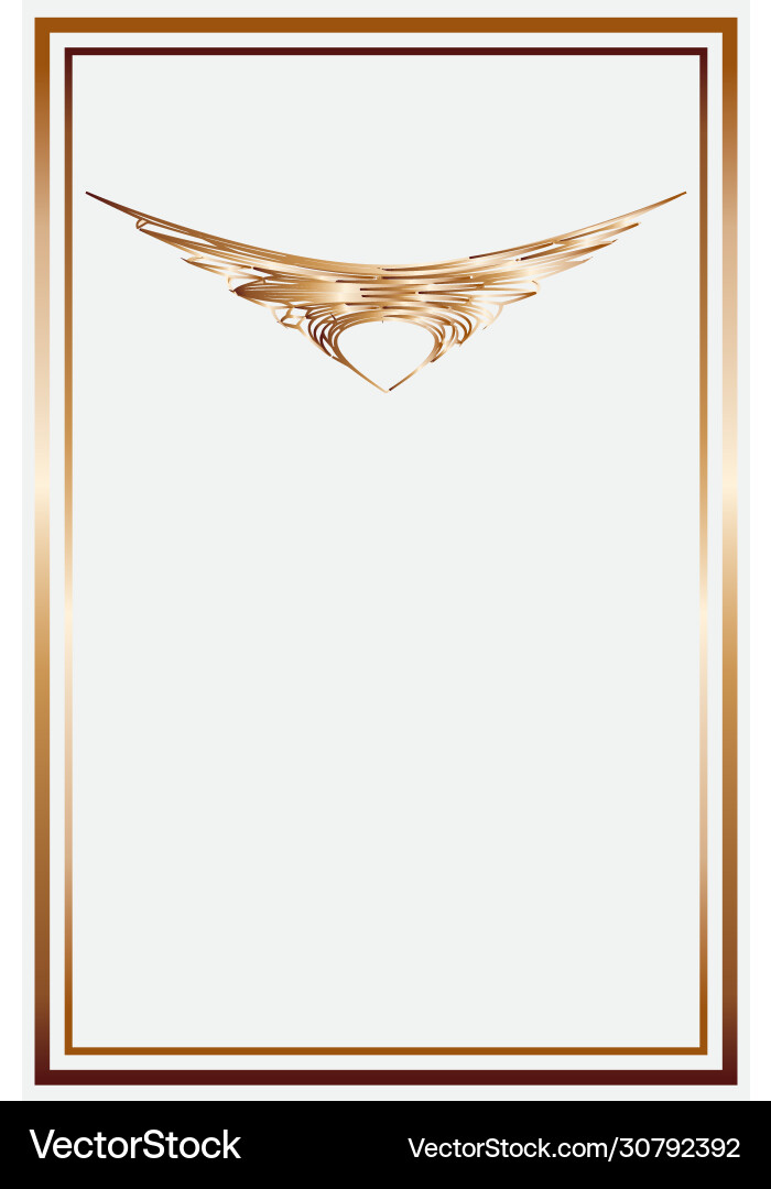 Golden rectangular frame and decorative pattern vector image