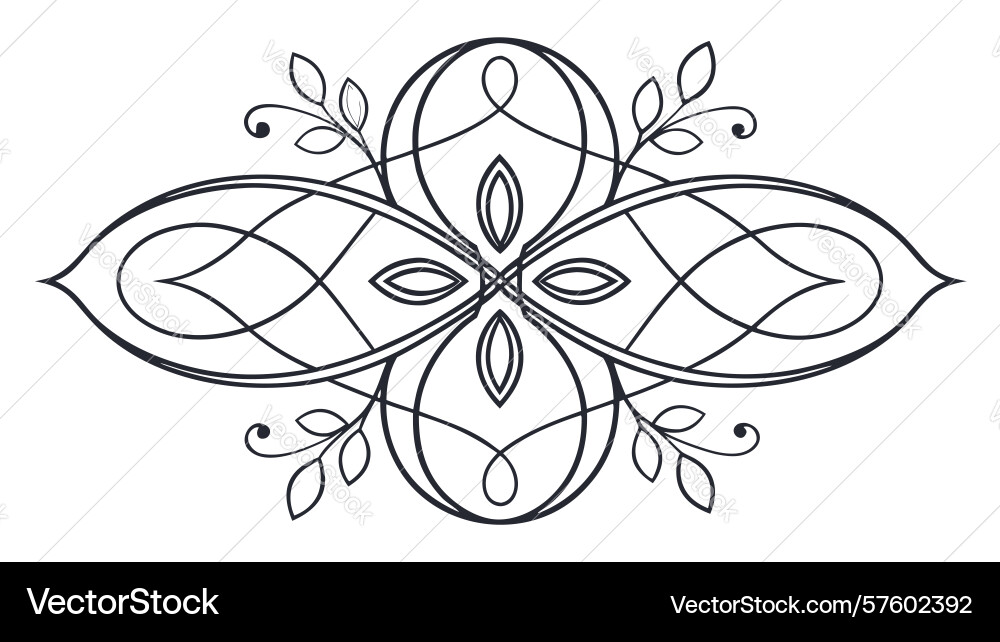 Intricate abstract scrollwork design element Vector Image