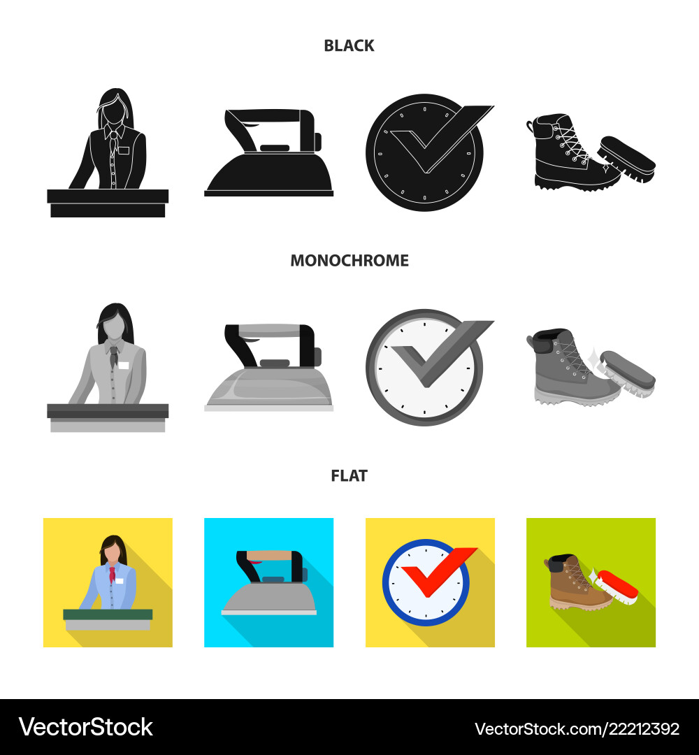 Isolated object of laundry and clean symbol set vector image