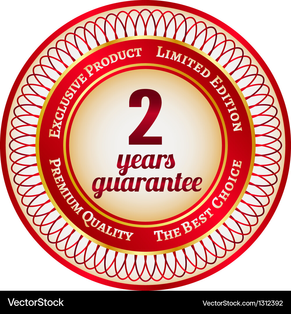 Label on 2 year guarantee Vector Image
