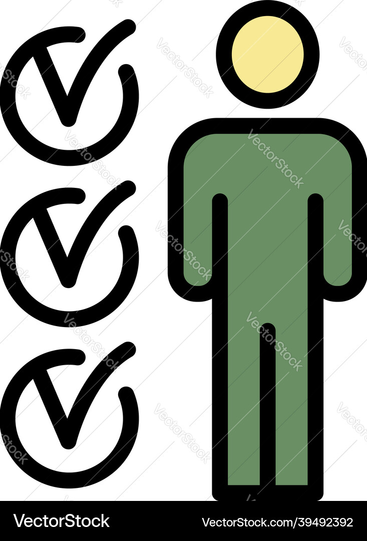 Man checklist data icon color outline Man checklist data icon color outline vector image