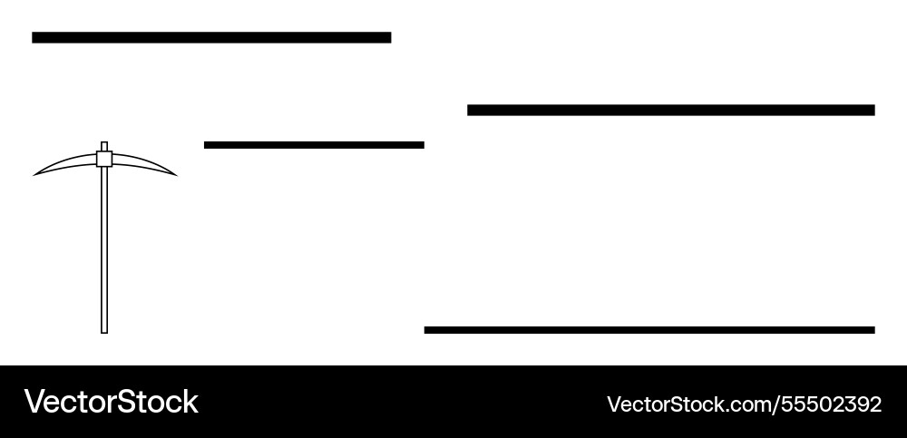 Minimalist pickaxe design with horizontal lines Minimalist pickaxe design with horizontal lines Vector Image